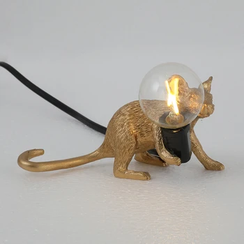 

New Hot Table Lamp Mouse Shape Resin Desk Light Bedside Lamp Light Home Room Decor USJ99