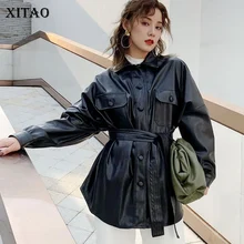 XITAO/модное осенне-зимнее пальто из искусственной кожи для женщин; женская кожаная куртка в байкерском стиле; уличная одежда; DMY1305