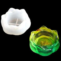1PC Transparent DIY Silicone Mold Lotus Shape Epoxy Resin Mould Ashtray Mold Crafts Making Wholesale Brand New