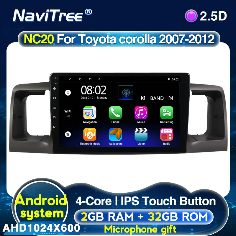Автомагнитола для Toyota Corolla 2007-12 мультимедиа с GPS стереопроигрывателем просмотра