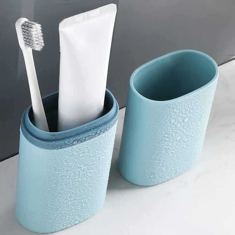 2*Portable Toothbrush Toothpaste Holder Travel Camping Storage Box Pencil Case 