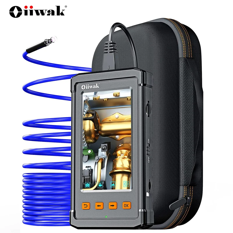 Oiiwak Underwater Camera 5.5mm Endoscope 4.3&quot Mini 1080P IP67 Waterproof 3X Zoom Snake Inspection For Fishing | Безопасность и
