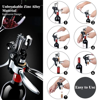 

Rabbit Wine Bottle Opener Corkscrew Set Rabbit Wine Opener Kit with Foil Cutter Wine Stopper& Extra Spiral