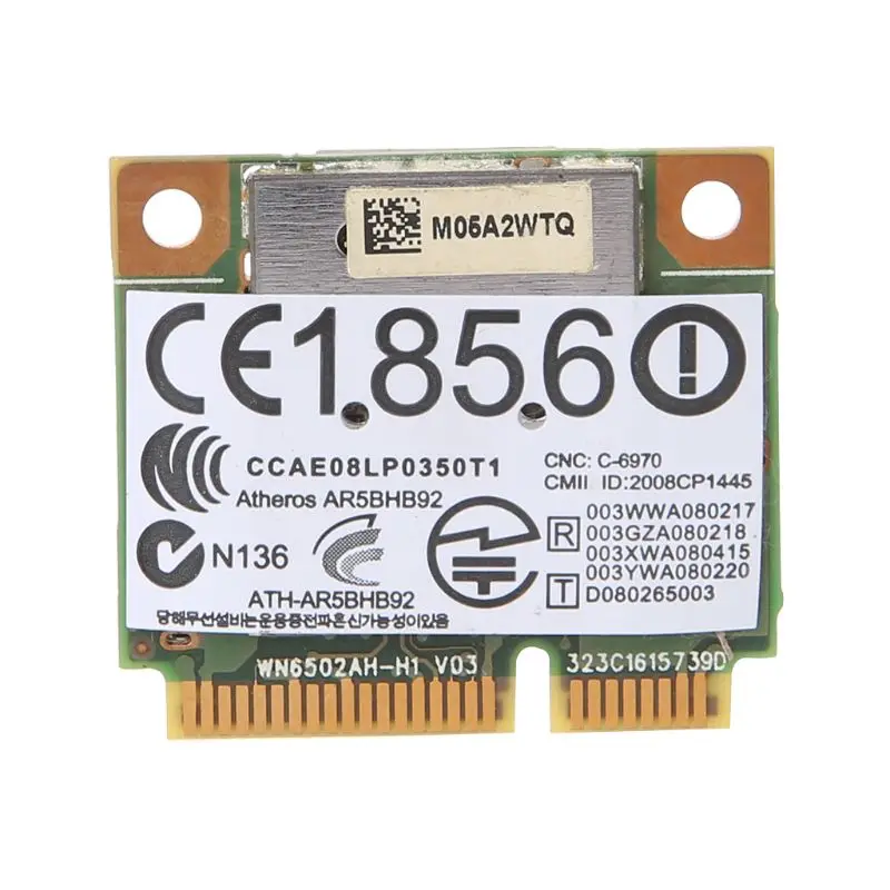 

Atheros AR9280 2.4ghz 5ghz WLAN Minipci-express AR5BHB92 for Linux Hackintosh Win10 Wireless WiFi Network Card