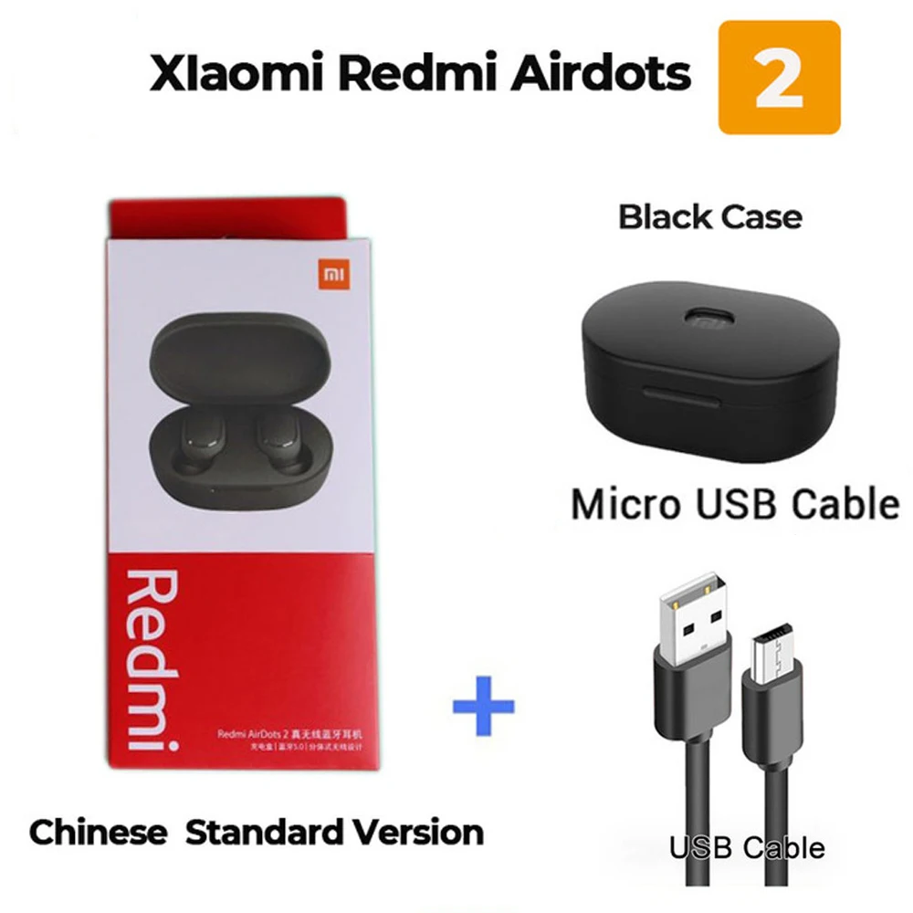 Новый оригинальный Xiaomi Redmi Airdots 2 Наушники TWS беспроводной Bluetooth V5.0 гарнитура