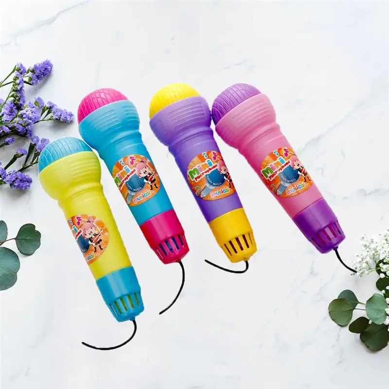 4 шт эхо микрофон игрушка модель микрофона игрушка мультфильм Стиль микрофон игрушка поддельные Косплей хост реквизит экологически чистый случайный цвет