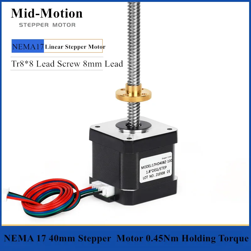 NEMA17Leadscrewsteppermotor40mmwithTr88Leadscrew8mmlead