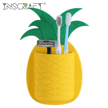 

Adhesive Silicone Pineapple Wall Electronic Toothbrush Holder Bathroom Toothpaste Organizer Stand Toothbrush Storage Rack