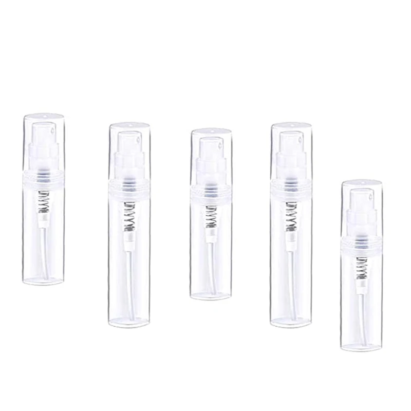 20pcs 2ML 3ML5ML 8ML 10ML 투명 플라스틱 스프레이 병 휴대용 향수 분무기 미니 샘플 테스트 튜브 얇은 애완 동물 약병
