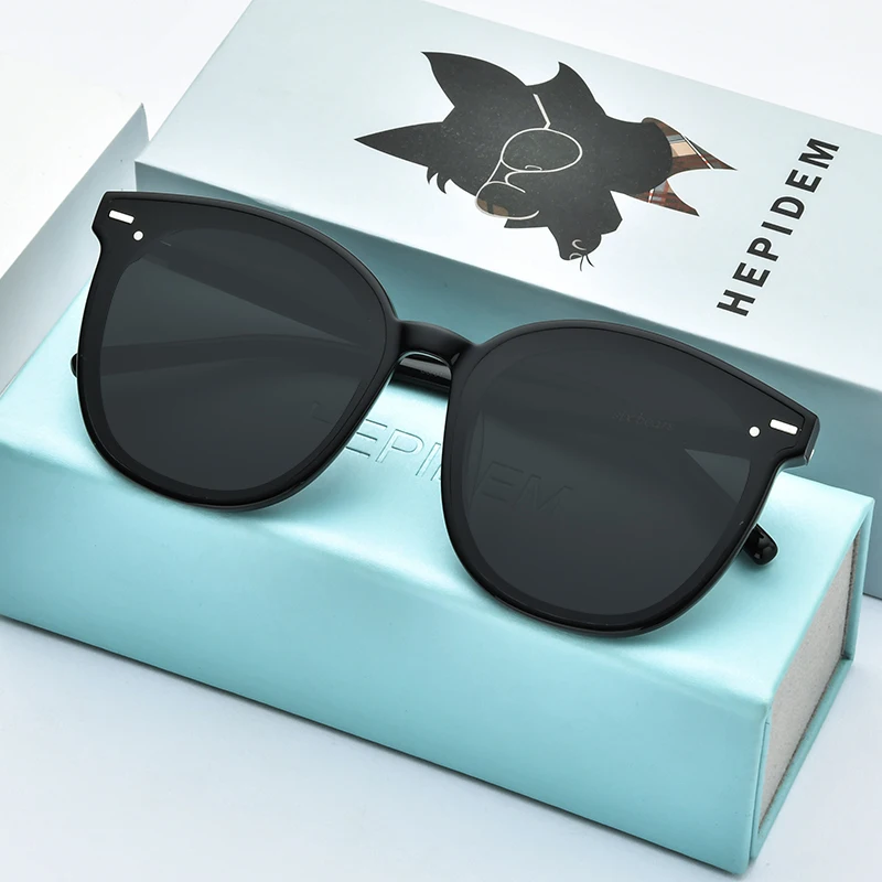 HEPIDEM новые круглые солнцезащитные очки из ацетата Ретро Мужские нежные брендовые дизайнерские солнцезащитные очки для женщин винтажные зеркальные UV400 шесть медведей