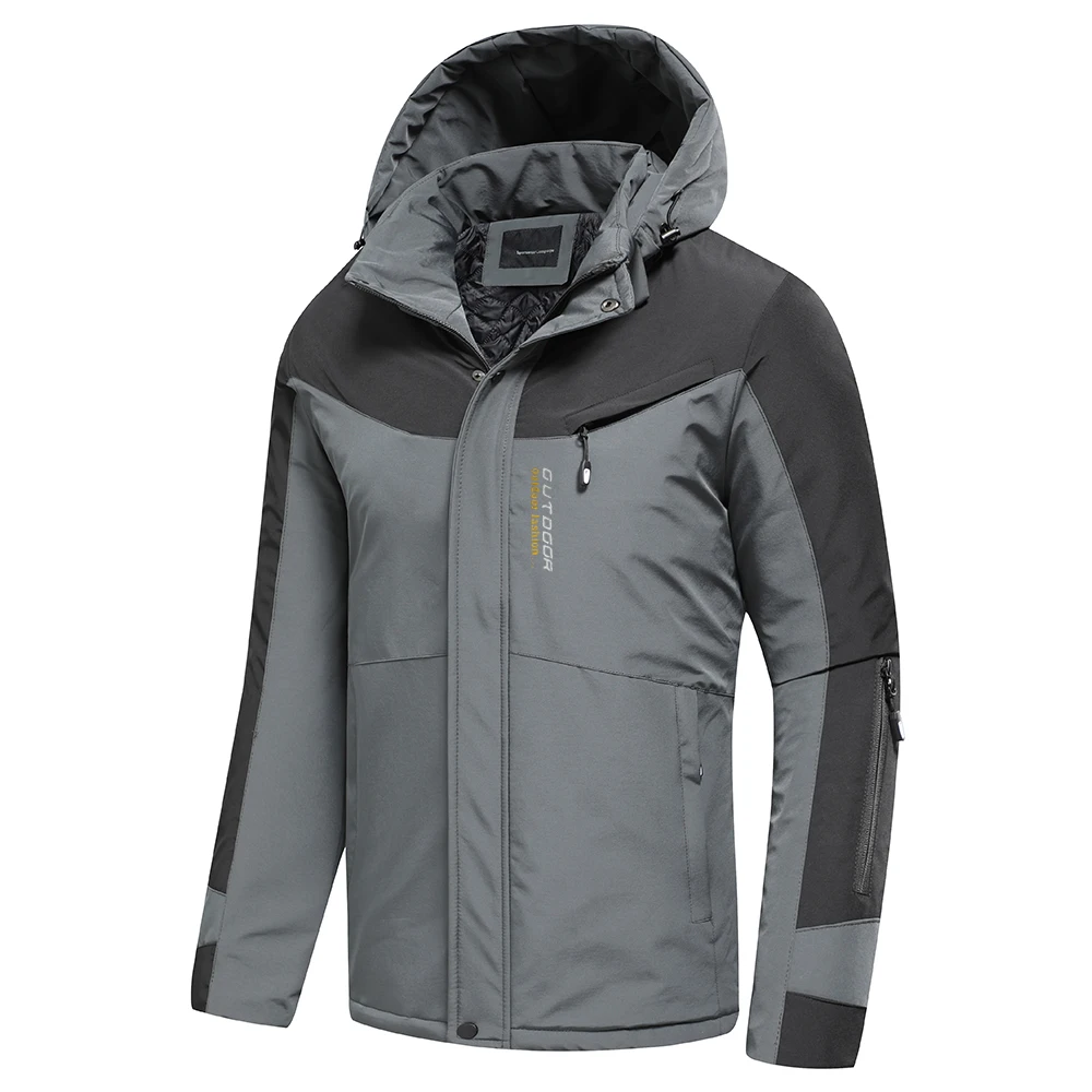 Men 2021 Spring Autumn New Outdoor Warm Casual Hooded Jacket Coat Men Brand Outfits Waterproof Thick Cotton Classic Jackets 4XL