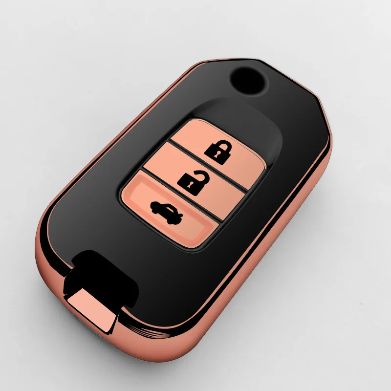 3 buttons TPU высокого качества+ АБС-пластик, Автомобильный ключ чехол для Хонда цивик аккорд CR-V Pilot Crv 2 3 кнопки дистанционного выдвижной ключ - Название цвета: 3 buttons