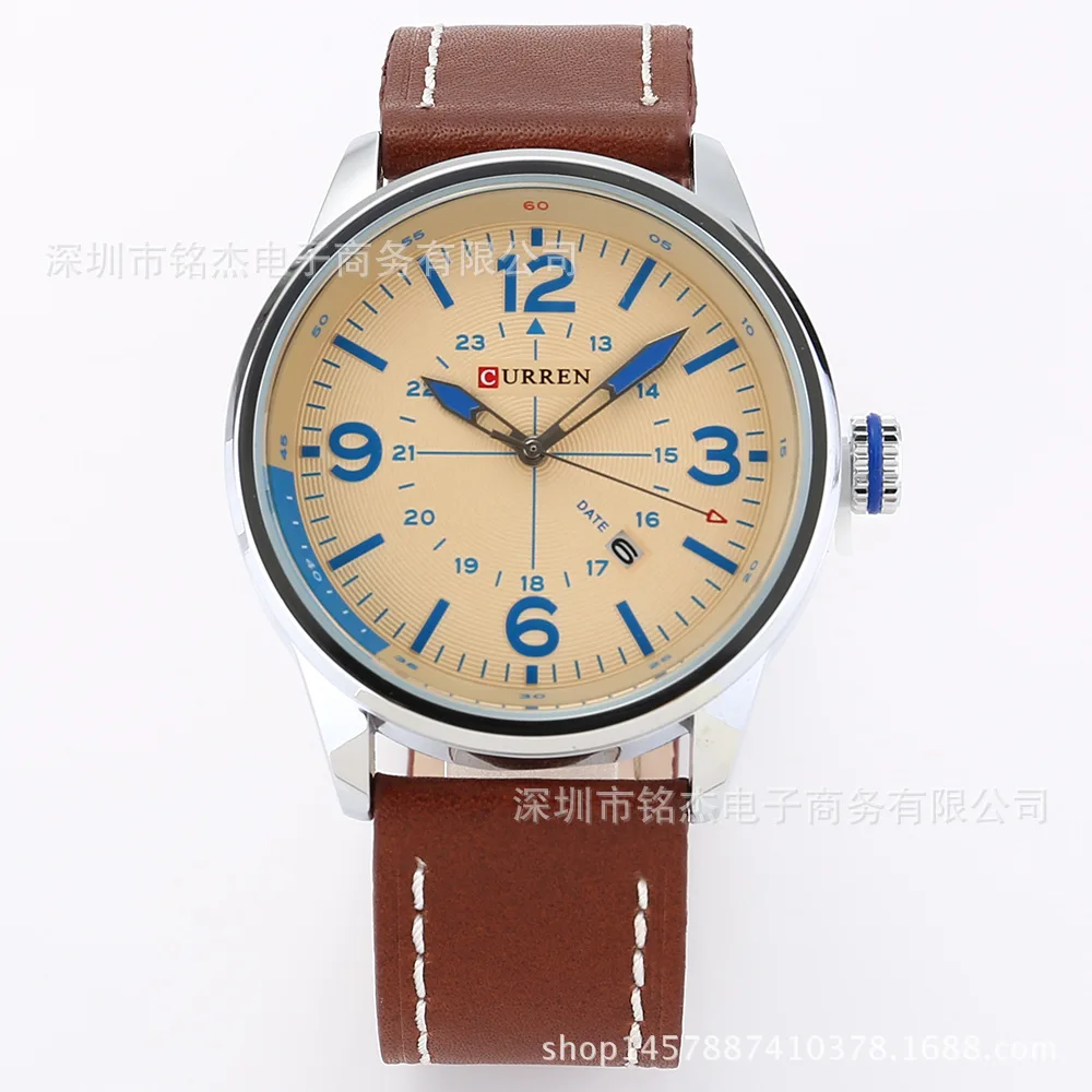 

Genuine Product Curren Karui En New Style MEN'S Watch Calendar Belt Watch Hot Models