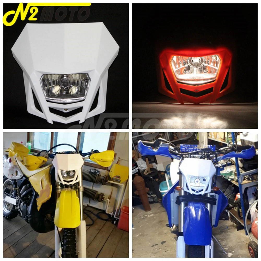 Headlight ホンダCRF450R X CR250 XR400 CRF230F用のダートバイクスーパーモーターヘッドライトユニバーサル