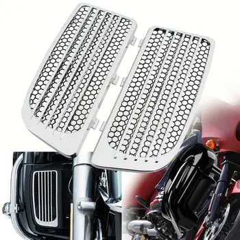 

Motorcycle Black Honeycomb Radiator Grills Lower Fairing Twin Cooled For Harley 14-20 Ultra Road Street Tri Glide Limited CVO