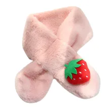 Клубничные плюшевые шарфы, детский зимний теплый шарф, утолщенная травяная рукавица, милая цветная плюшевая рукавица, Echarpe Hiver Femme#55