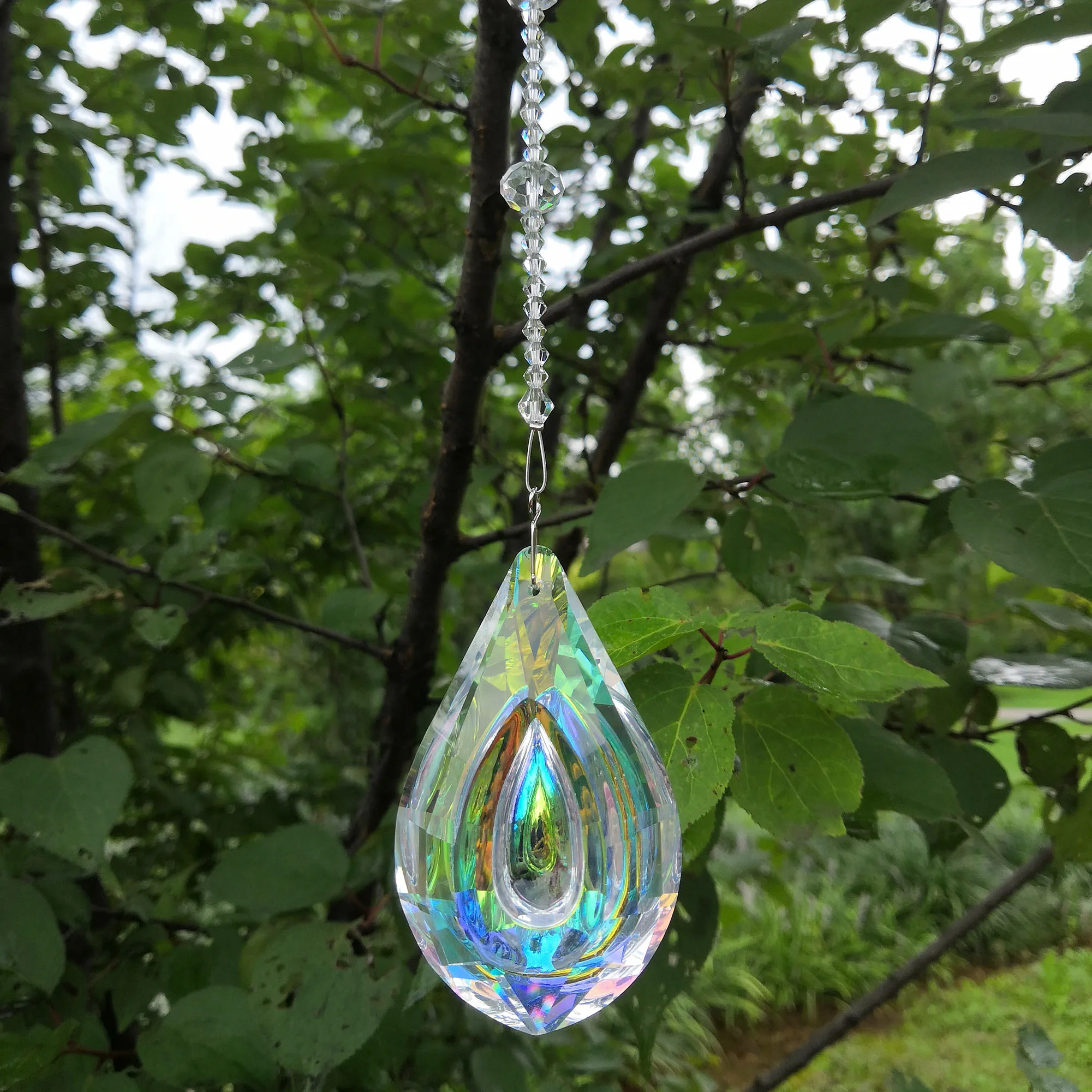 76 мм AB-color Висячие хрустальные призмы Suncatcher для окон украшения люстры части дома свадебный Декор Аксессуары