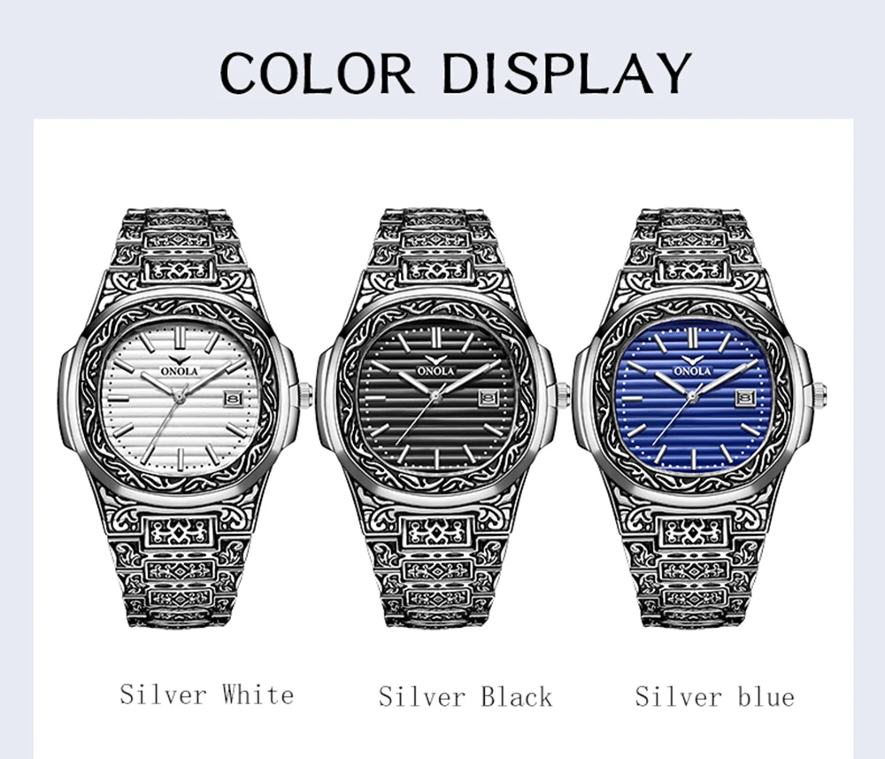 Бренд ONOLA, винтажные золотые мужские часы, модные повседневные кварцевые наручные часы, золотые роскошные классические дизайнерские мужские часы