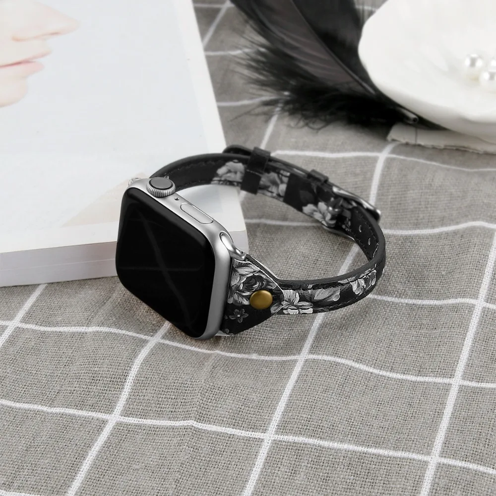 Ремешки для Apple Watch 38 мм 40 мм 4 44 мм кожаный браслет для Apple Watch ремешок 5 4 3 2 1 для iWatch серии 42 мм женские ремешки