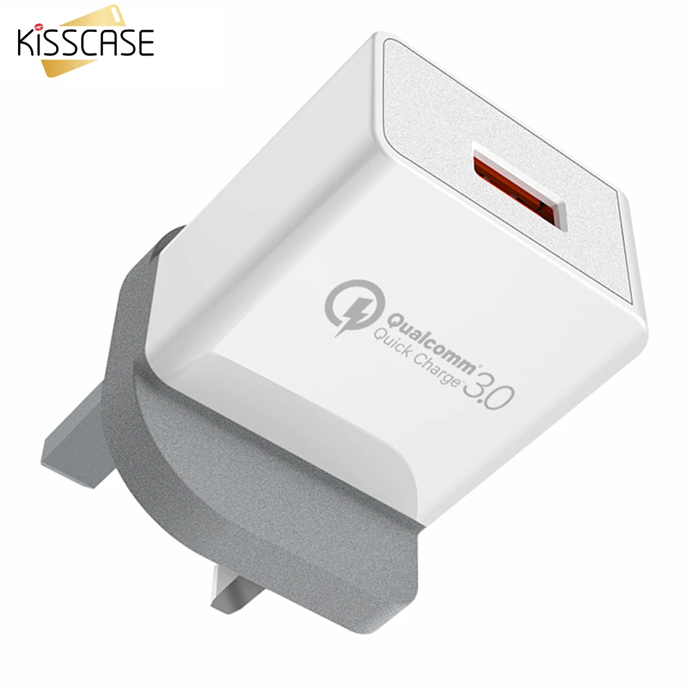 KISSCASE UK 18 Вт Быстрое зарядное устройство QC 3,0 USB зарядник Быстрая зарядка Сетевое зарядное устройство для телефона для iPhone samsung Xiaomi huawei переходник