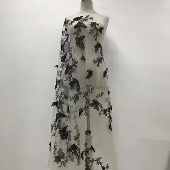 

New 2020 African Lace High Quality Net Lace,French Voile Guipure tulle mesh Lace Fabric For dress 5 yd/lot Free Shipping black