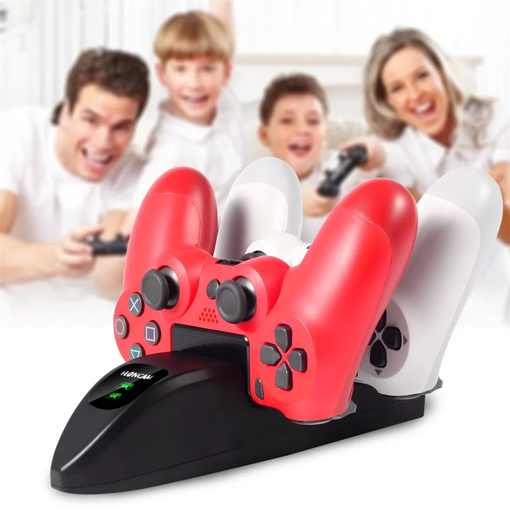

Fast Charging PS4 Controller Charger Dual USB Charging Station Gamepad For Sony PlayStation PS4/Ps4 pro/PS4 Slim jogos ps4 z0829