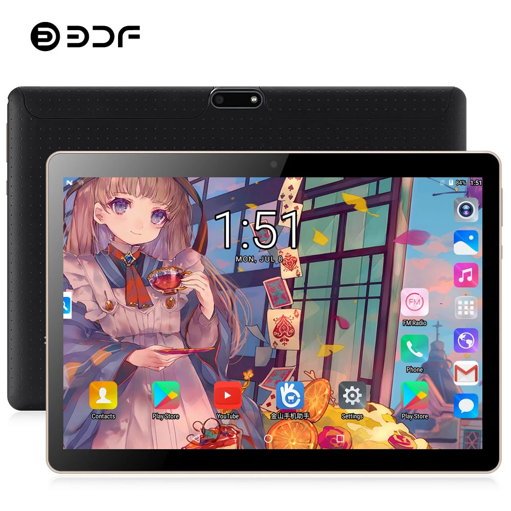 BDF 10 дюймов Android 9 0 планшетный ПК 4 ядра IPS бренд Tab 2 ГБ/32 Гб планшет 7 8 с двумя сим
