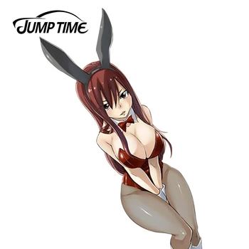 

JumpTime 13cm x 8.6cm 3D Sexy Bunny Girl Erza Scarlet Render Waterproof Anime Car Window Bumper Accessories Car Sticker
