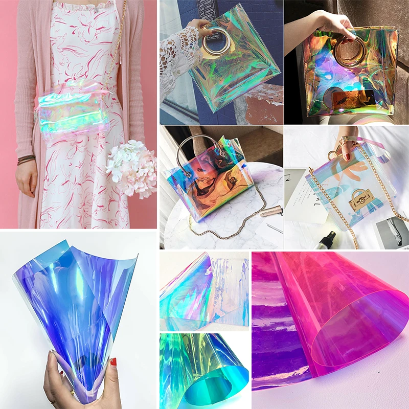 Лазерная Переливающаяся голографическая Радужная блестящая пленка прозрачная