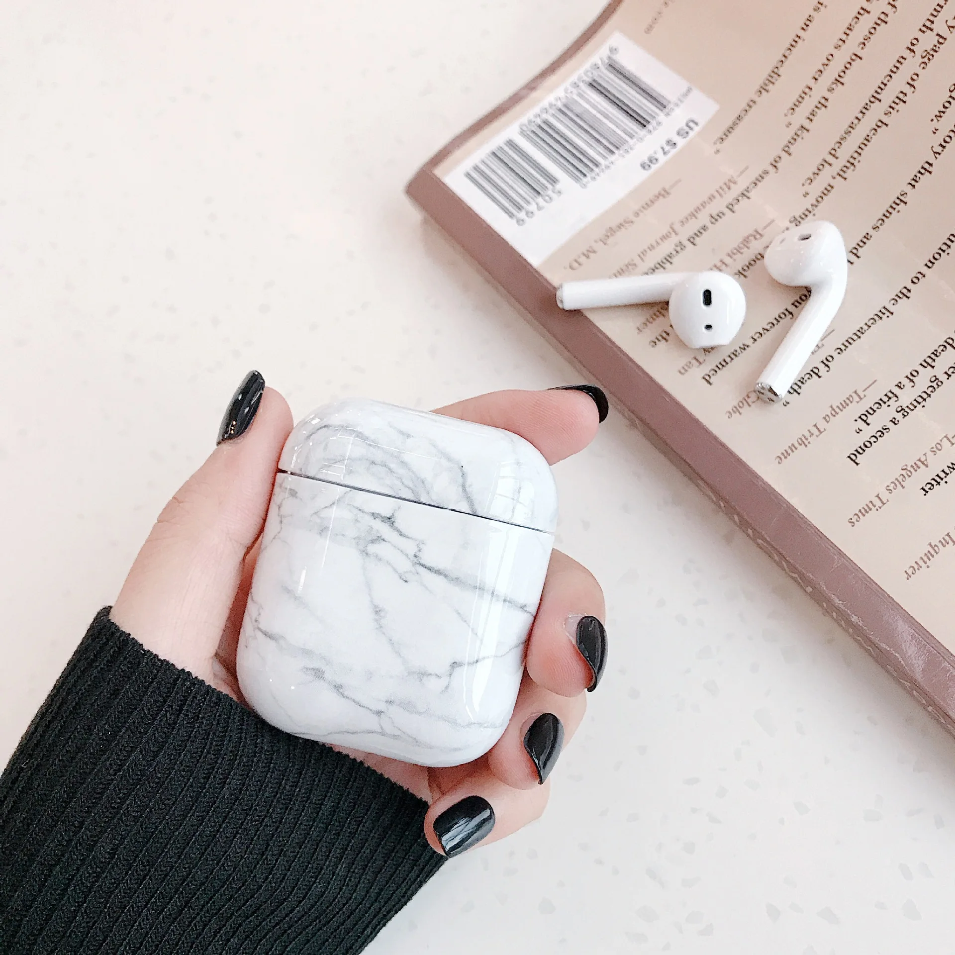 Мраморный чехол для наушников Airpods 2 1 чехол Роскошный Жесткий Чехол для наушников чехол для наушников