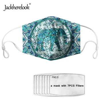 

Jackherelook Bohemian Elephant Mandala Pattern Face Mask Washable Unisex Mouth Cover Face Mask Prevent Bacteria Filter