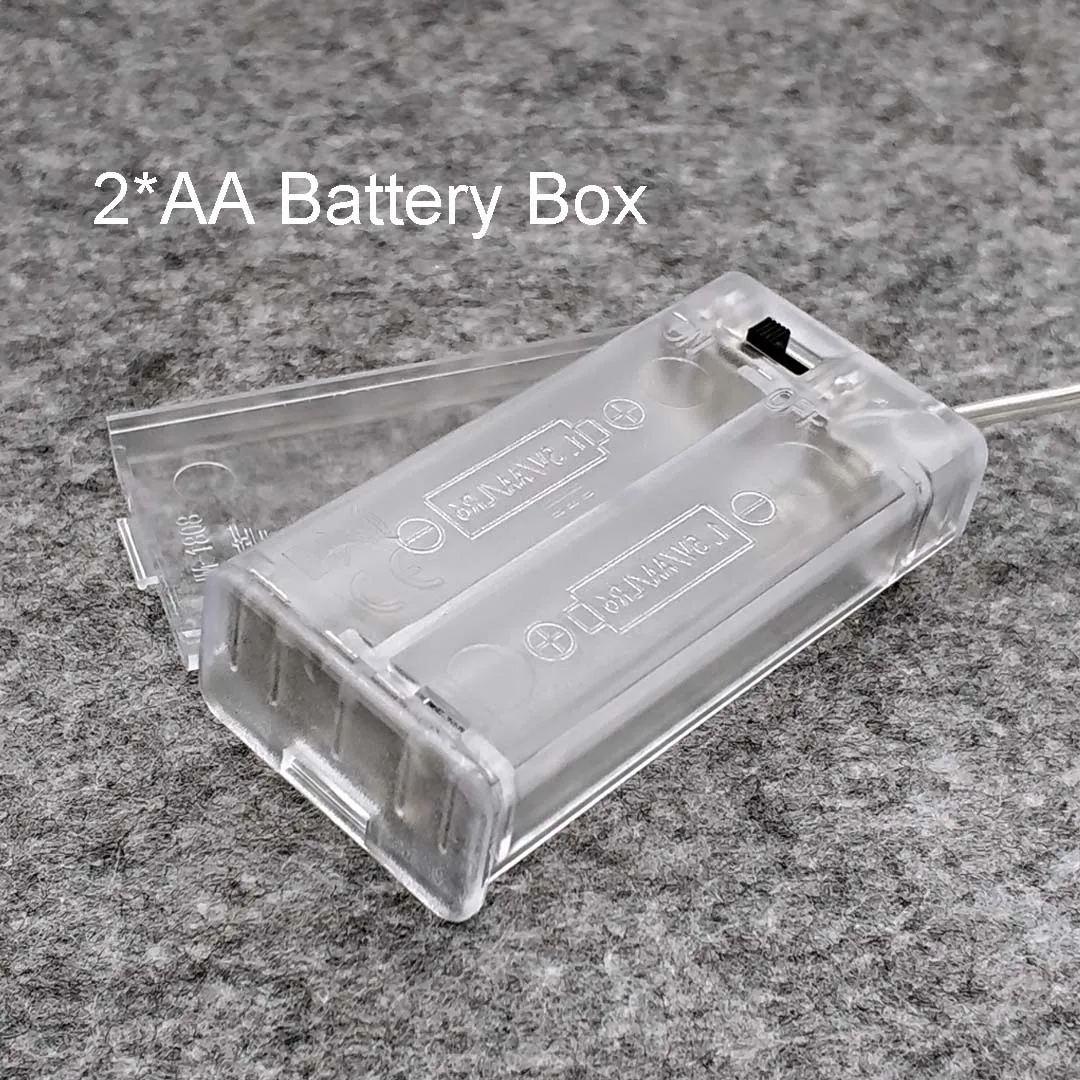 2 Aa Battery Holder Box Case Switch 2a Battery Storage Box 2a