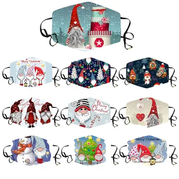 

Mouth Caps Christmas Printing snowman face Mask Reusable Anti-pollution Facemask Protection Breathable Adjustable Mascarilla