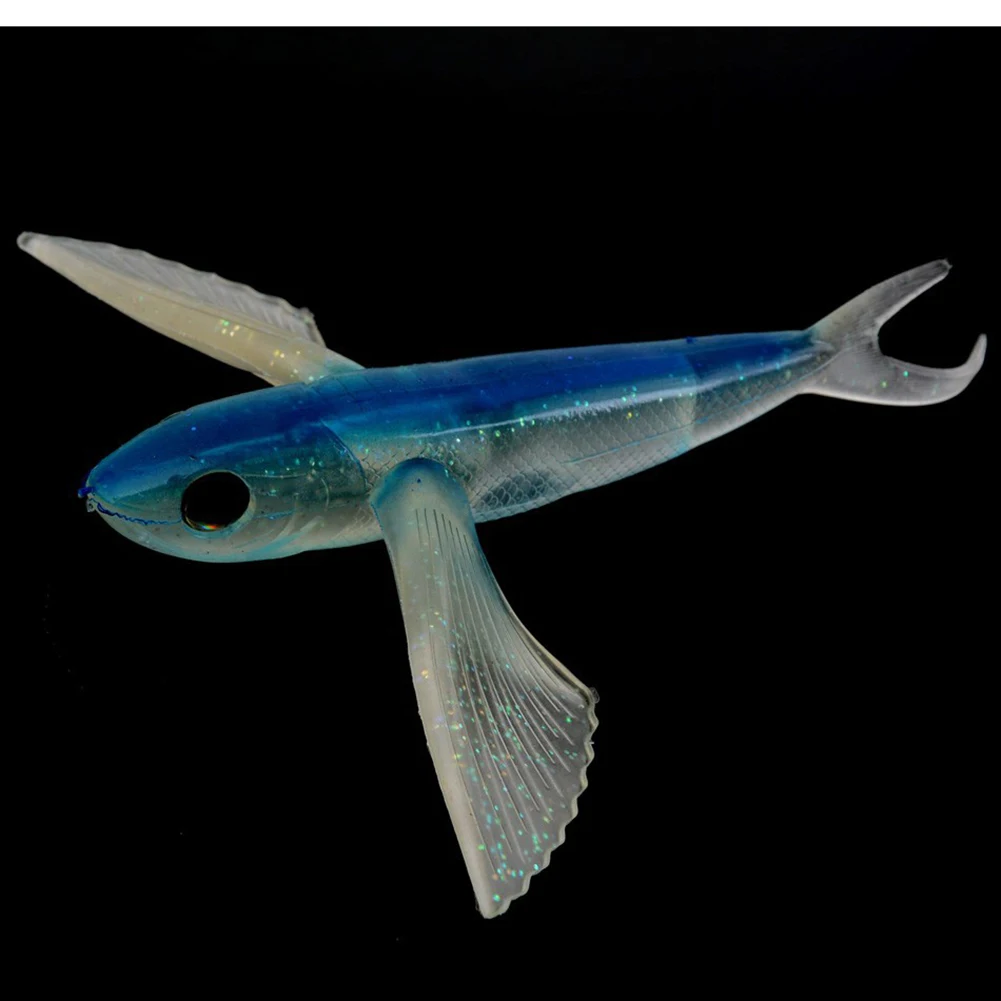 Bionic Flying Fish Artificial Bait Soft Tuna Lure Seawater Fishing Lure For  Kingfish/Tuna/Mackerel/Marlin/Mahi Offshore Trolling