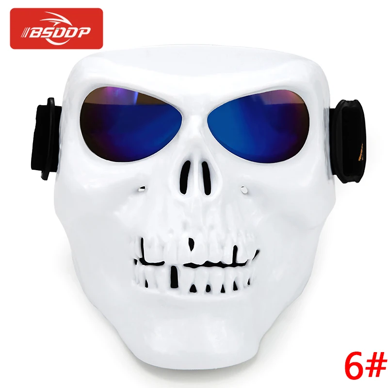 1 Skull Multi Intball CS Face Mask Ski Bike Motorcycle Outdoor Sports Wear shield mask for Aprilia Piaggio Honda Suzuki KTM Harley - Цвет: 1