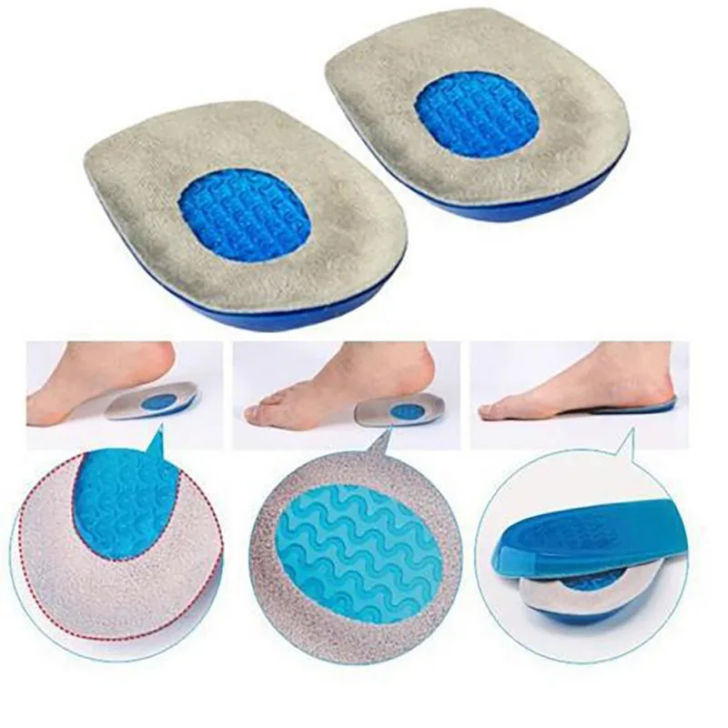

New Silicone Gel Insoles Heel Cushion Insoles Relieve Foot Pain Protectors Spur Support Shoe Pad Feet Care Inserts