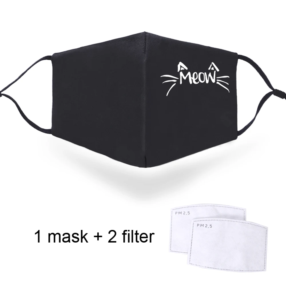 Cartoon Print Filters Mask PM2.5 Activated Carbon Paper Washable Mens/Woman Breathable Adult Reusable Dustproof Face Soft | Красота и