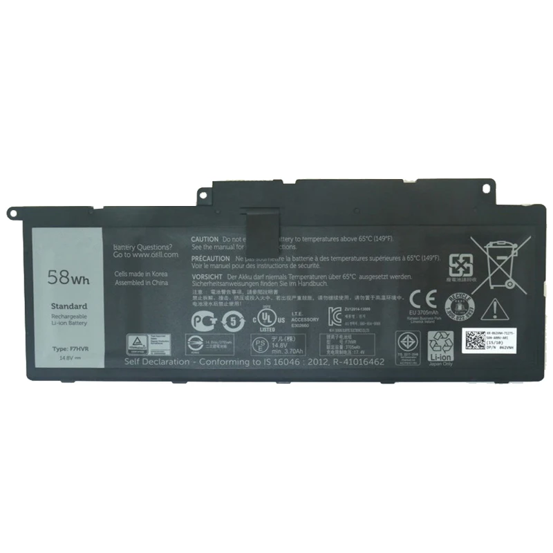 GZSM Аккумулятор для ноутбука F7HVR DELL Inspiron 17HR-1728T 15-7537 серии 14 15 7000 зарядное