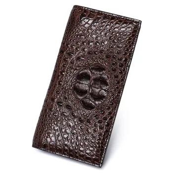 

YILUNXI Crocodile men durable moneybag business male functional wallets Man Black luxurious wallet High quality long wallet