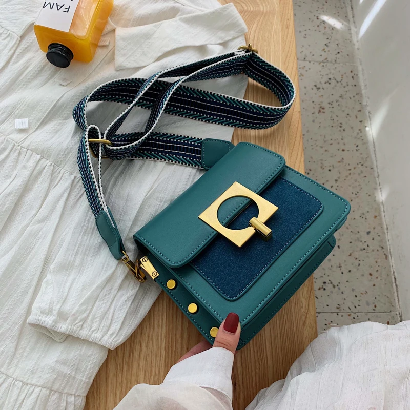

Ladies Small Square Bag flip retro rivet Crossbody Bags for Women 2019 Luxury Handbags Designer Shoulder Bag Mobile Packet blue