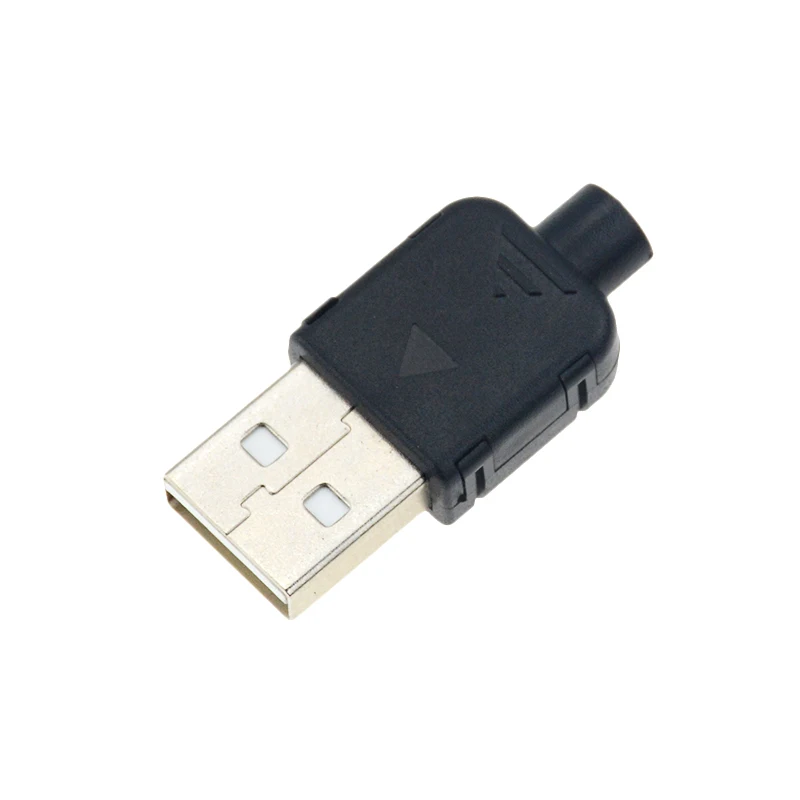 5 шт. DIY USB 2,0 разъем тип A Мужской 4 Pin в сборе адаптер гнездо припоя Тип Черный Пластиковый корпус для подключения данных