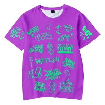 

2020 New Summer Casual Billie Eilish Street 3d t shirt Kids Fashion Boy / Girl Short Sleeve Hip Hop Harajuku Kid 3D T Shirt Top