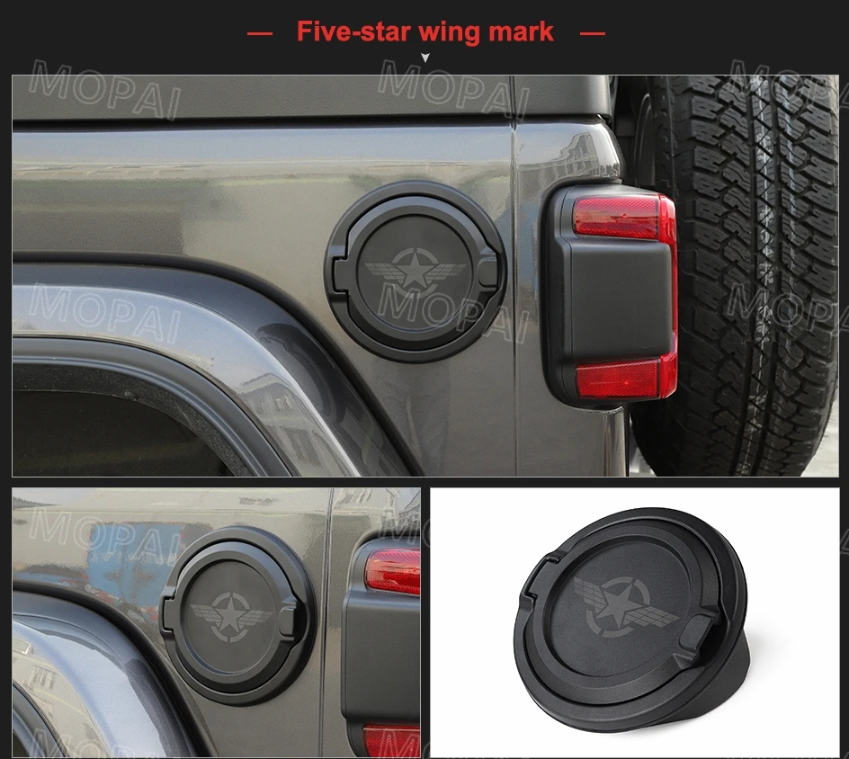 MOPAI чехлы на бак для Jeep Wrangler JL+ ABS Автомобильный газовый топливный бак Крышка Аксессуары для Jeep Wrangler JL