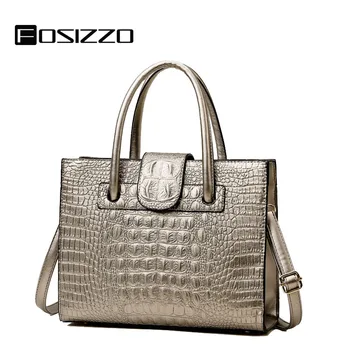 

FOSIZZO Handbags PU Leather Crocodile Pattern Fashion Luxury Design Women Crossbody Bag 2020 Classic Bag Women Bag FS5138