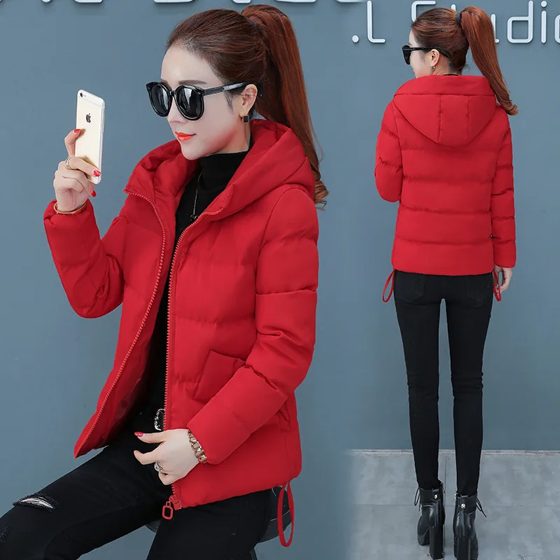 

Hooded Small Cotton-padded Clothes Women's Short 2018 Winter New Style WOMEN'S Dress Fashion Korean-style Slim Fit down Jacket C