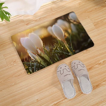

Flower Print Door Mat Kitchen Carpet Living Room Hallway Bathroom Entrance Non-slip Floor Mat Bathroom Mat 80CM