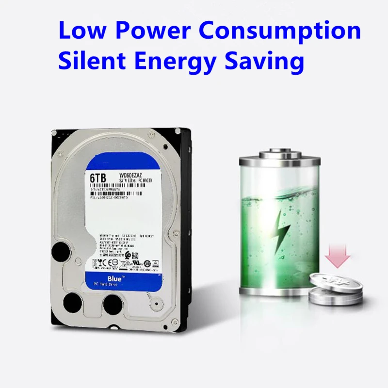 WD Blue 6 ׶Ʈ 3.5 SATA 6 ⰡƮ/ 256MB    HDD WD60EZAZ  ũž ϵ ̺   ϵ ũ  5400RPM