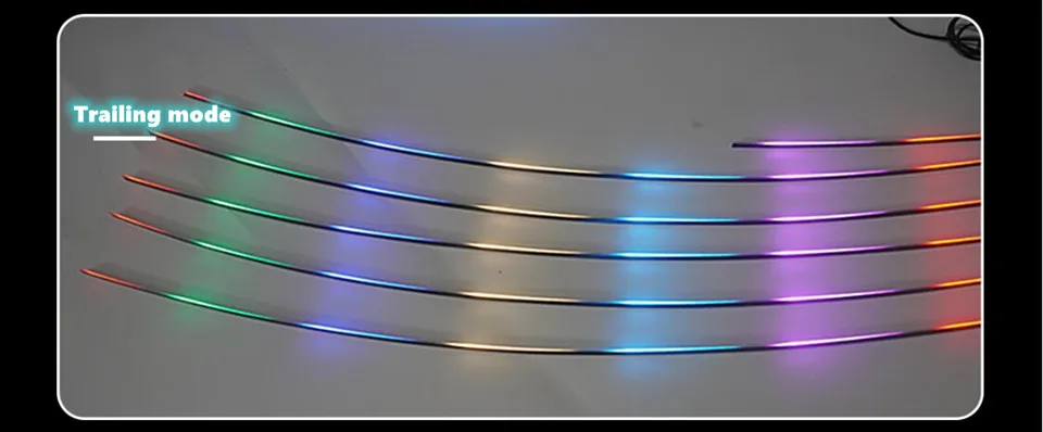 18 In 1 Symphony Streamer Auto Umgebungslichter Innen LED Acryl Streifen Licht RGB 64 Farbe Dekoration Atmosphäre Lampe APP Fernbedienung – Detail 23