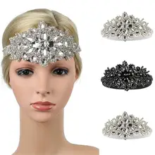 Свадебная повязка на голову ручной работы, элегантные женские вечерние аксессуары для волос с бриллиантами