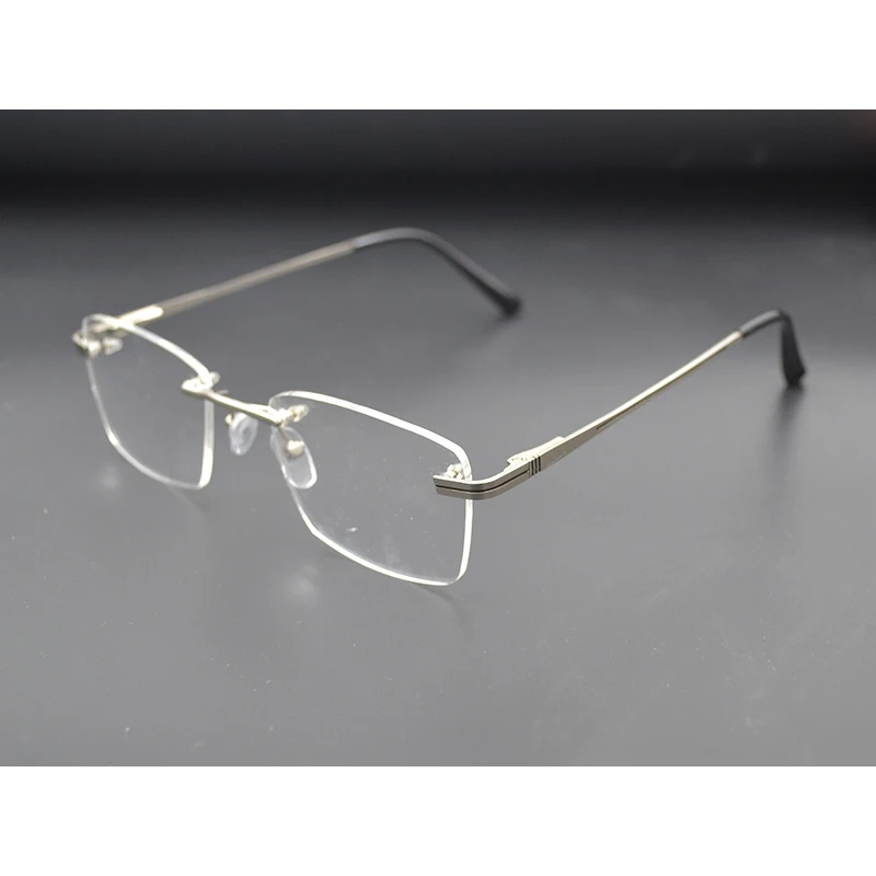Randlose Photochrome Myopie Sonnenbrille für Frauen Männer Business Kurzsichtig Brillen Mode Kurzsichtig Gläser 0, -1,0 ~-6,0 N5
